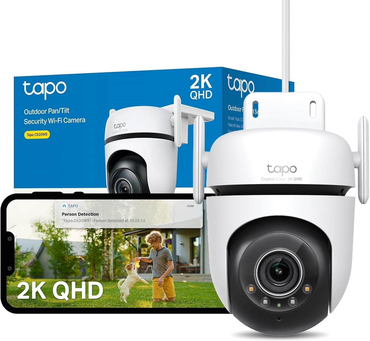 Tapo – Caméra extérieure 360° (C520WS)